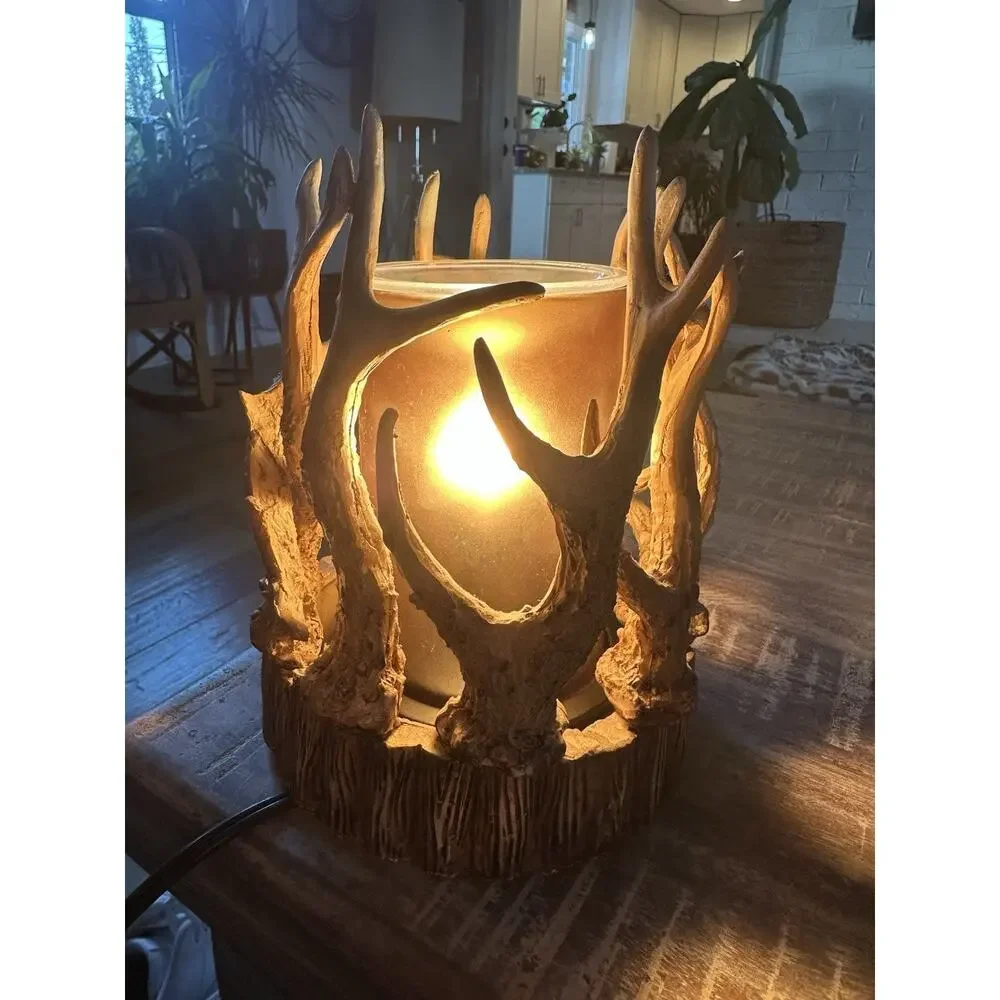 Rustic Antler Candle Warmer W/Light Nice Quality!